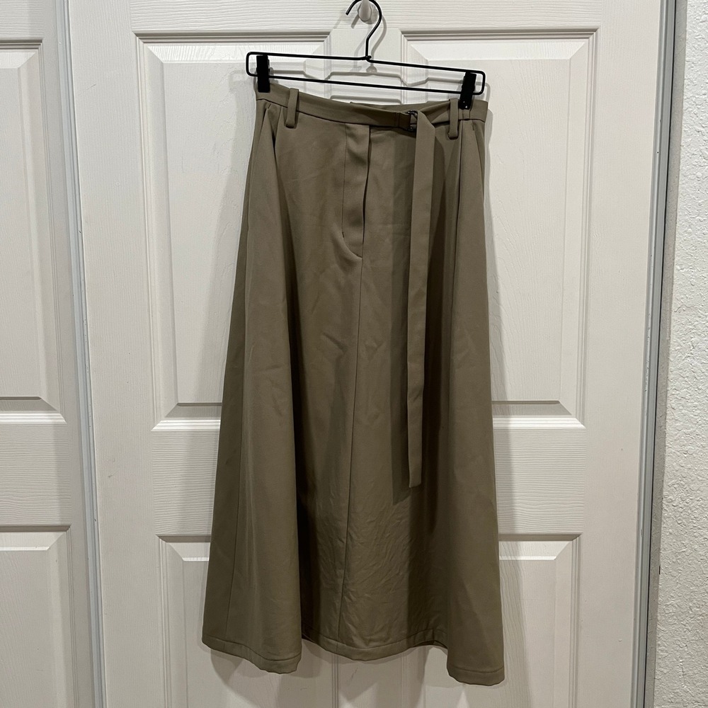 SAYAKA DAVIS Womens Skirt‎ Maxi Long A Line Belted Neutral Casual Elegant Career